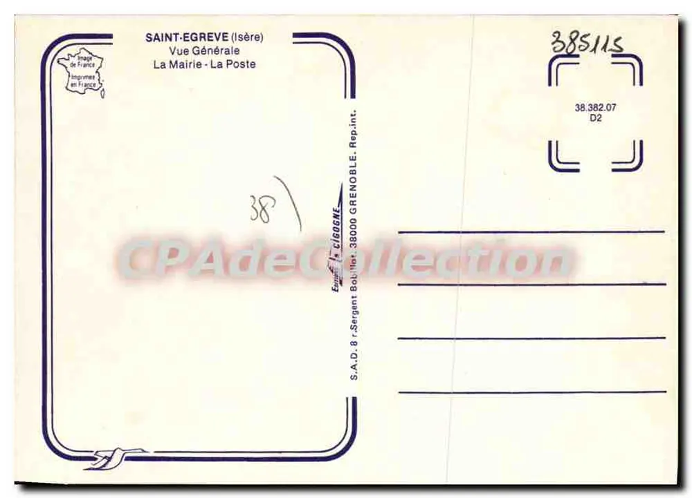 Saint-Égrève — Vista Geral — S.A.D. - La Poste - Verso