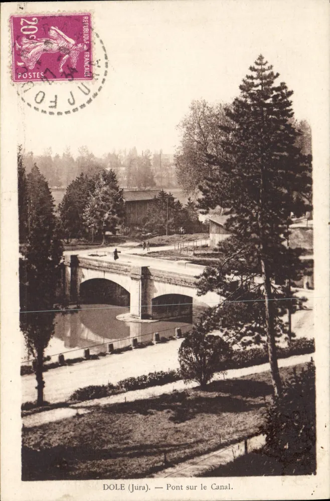 DOLE (Jura) — Pont sur le Canal. - Frente