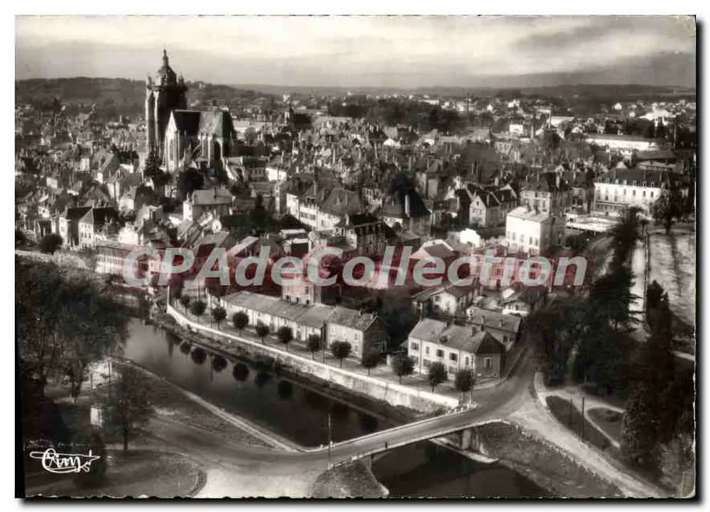 Dole (Jura) — Vista panorâmica aérea — A Catedral e o rio — Edições P. Mason - Frente