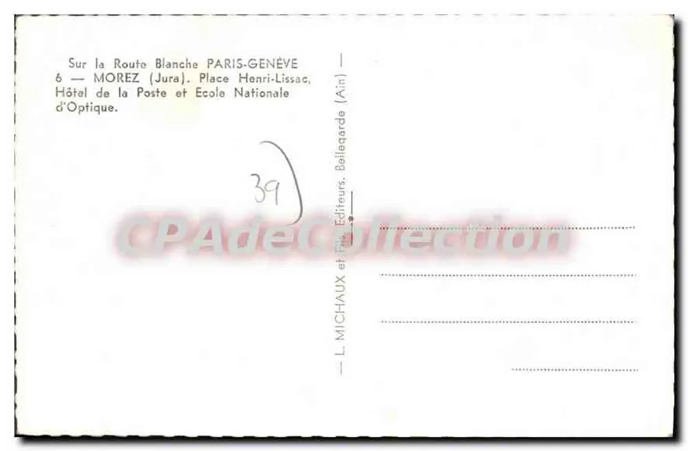 Platz Henri-Lissac — Morez (Jura) — L. Michaux & Fils, Verleger, Bellequearde (Ain) - Rückseite