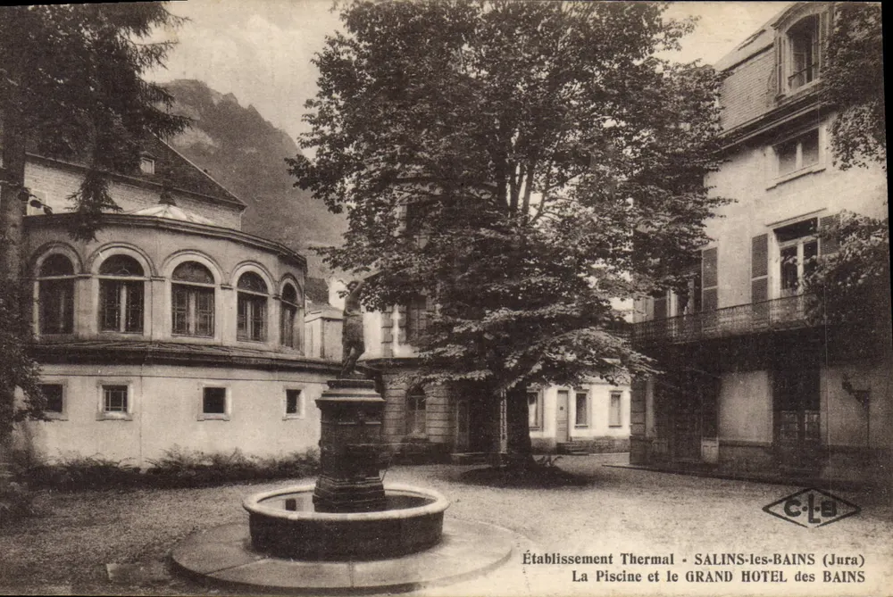Thermisches Establishment - SALINS-les-BAINS (Jura) — Die Schwimmbecken und das GRAND HOTEL des BAINS — Verlag C.-Le - Vorderseite
