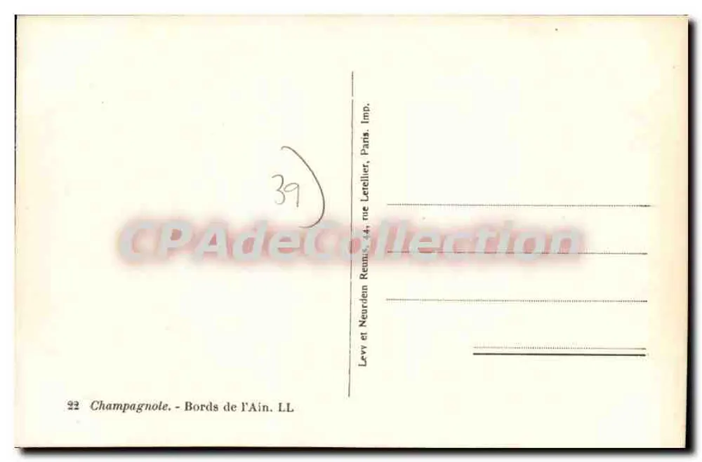 Champagnole - Bordas do Ain — Levri e Neurdon Rouais, 44, rue Letellier, Paris, Imp. LL - Verso