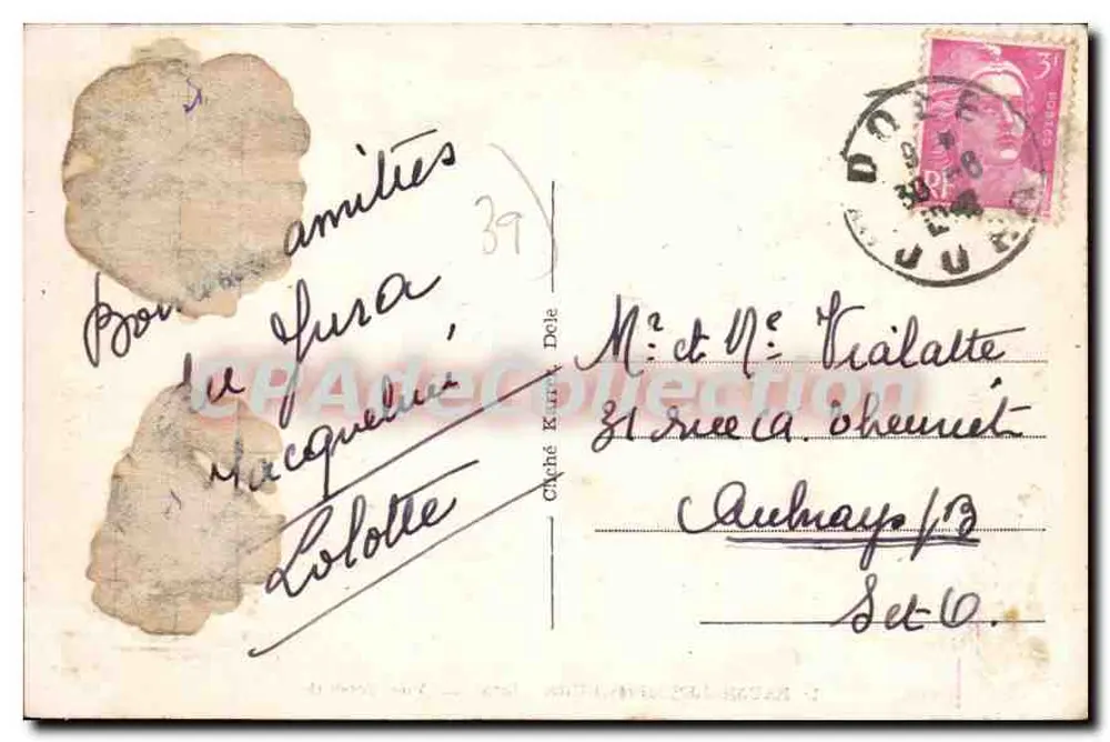 Baume-les-Messieurs (Jura) — Allgemeiner Blick — Vintage Postcard/Antike Ansichtskarte - Rückseite