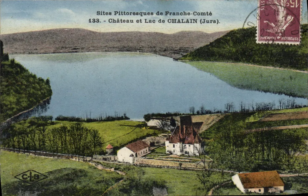 Castelo e Lago de Chalain (Jura) — Sítios Pitorescos da Franche-Comté, n°133 — C.L.B. - Frente