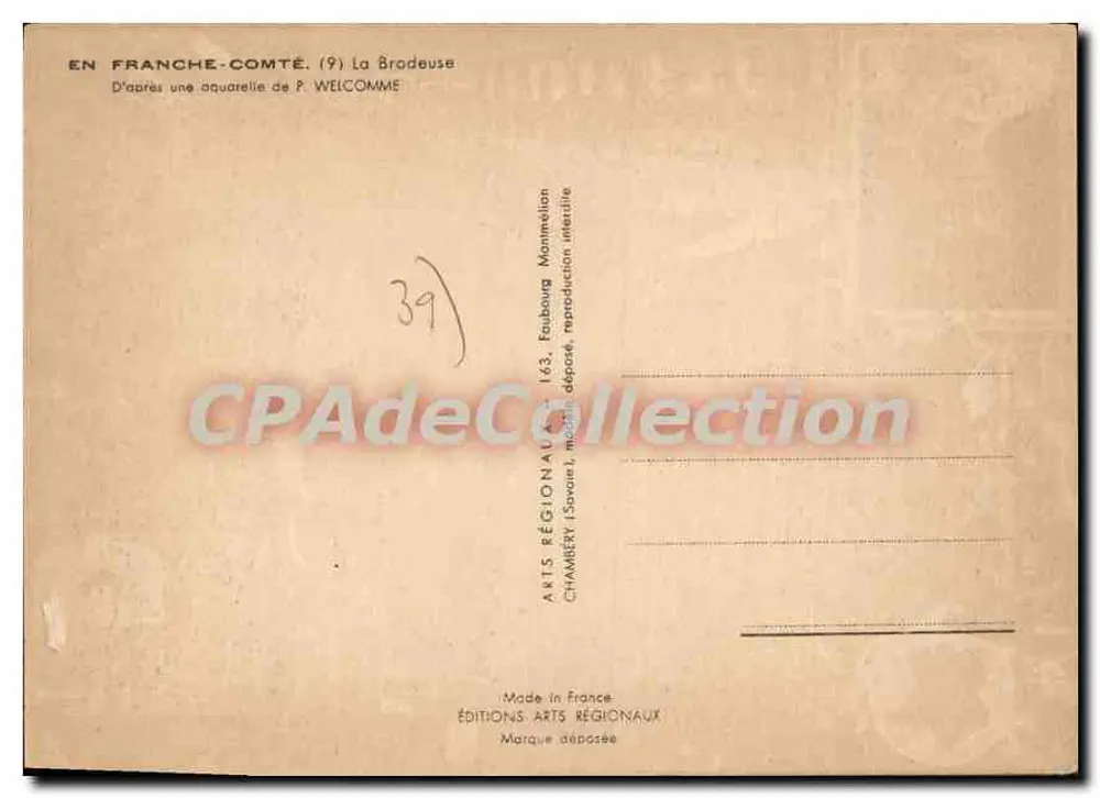 Em Franche-Comté (9) La Brodeuse — P. Welcomme - Verso