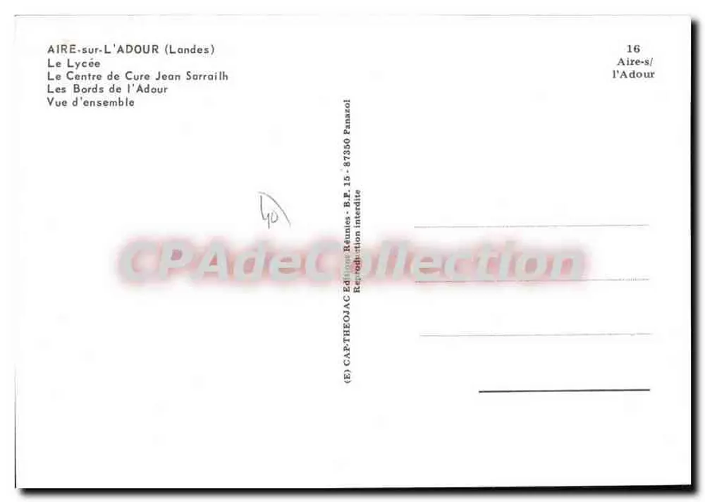 Aire-sur-l'Adour — Übersicht — CAP-THEOAC Éditions Réunies - Rückseite