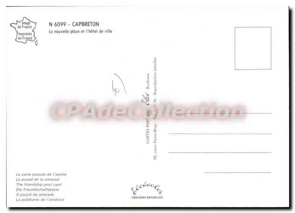 Capbreton — Die neue Place und das Rathaus — Élécé - Rückseite