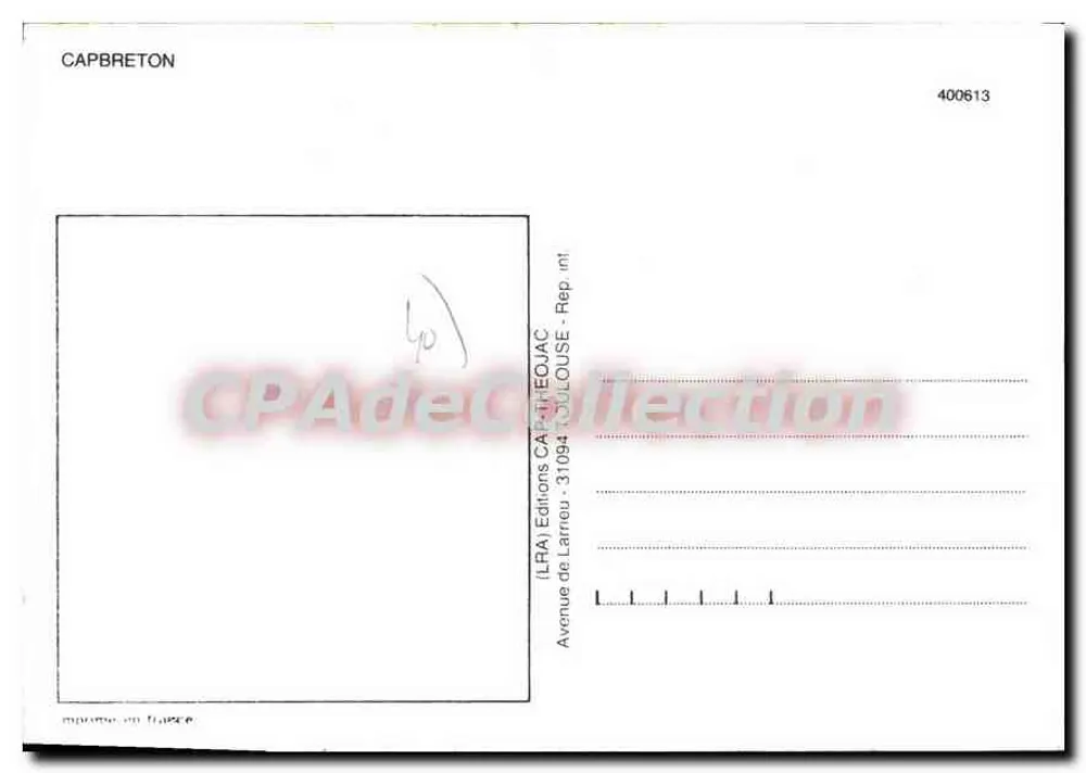 Capbreton — brasão com chevron amarelo — editor LRA Editions de Larrieu - Verso