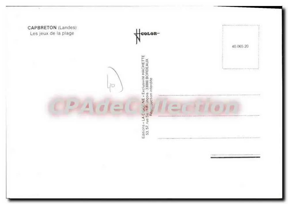 A Piscina — Capbreton (Landes) — Edições LACISONE - Verso