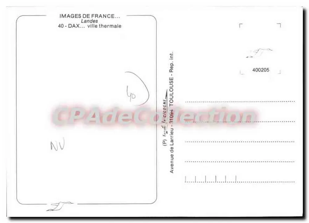 Dax — Cidade Termal — (P) Fondation Larrieu - 31094 TOULOUSE - Verso