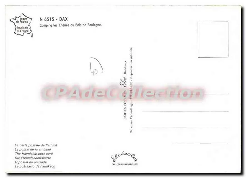 Camping Les Chênes — Pierre Albaladejo — Editor Élécécolor - Verso