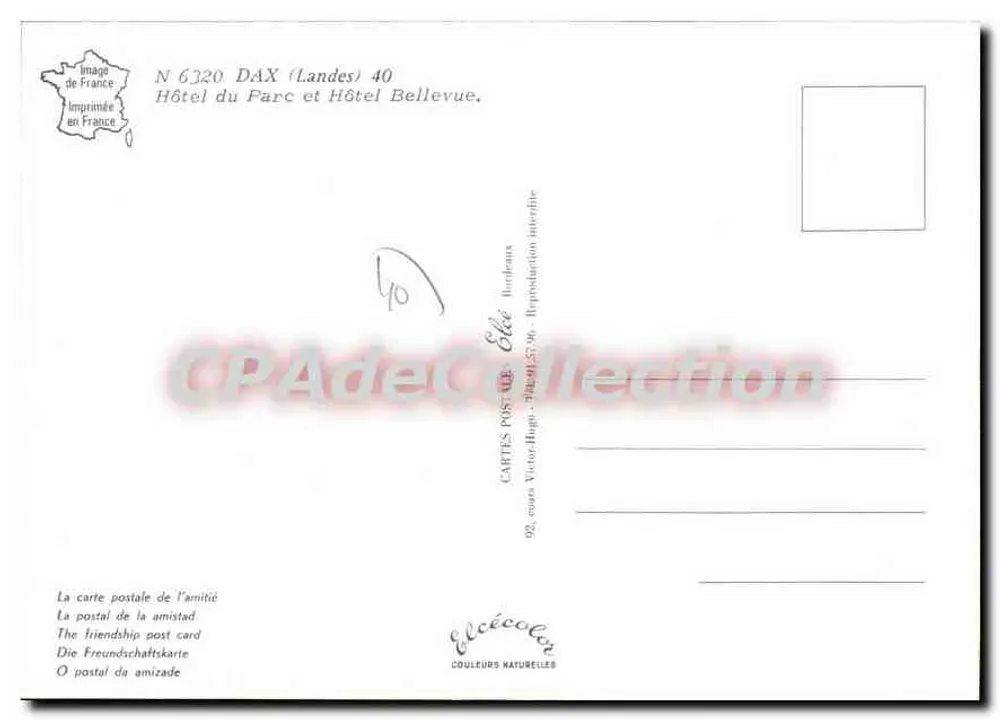 Hotel do Parc — Dax (Landes) — Élécocolor - Verso