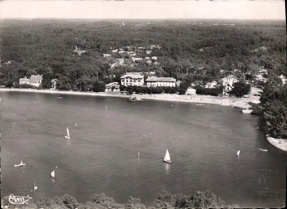 Hossegor (Lancos) — Luftbild der Strandpromenade am Lac Marin — Verlag O. M. S. - Vorderseite