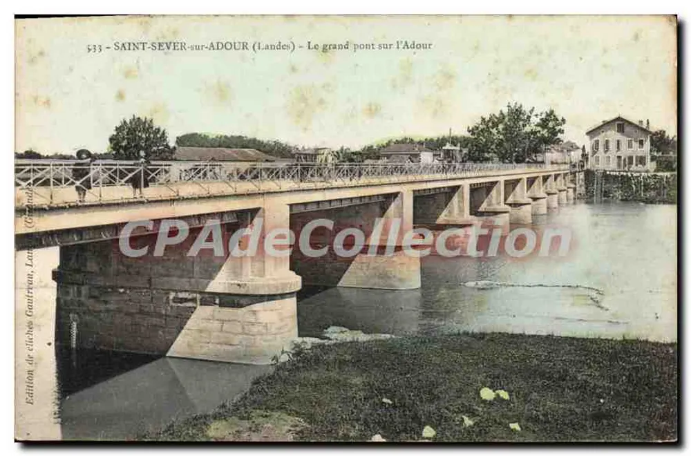 Saint-Sever-sur-Audour (Landes) — Der große Brücke über den Adour — Gauthier Photo Edition, Landes - Vorderseite