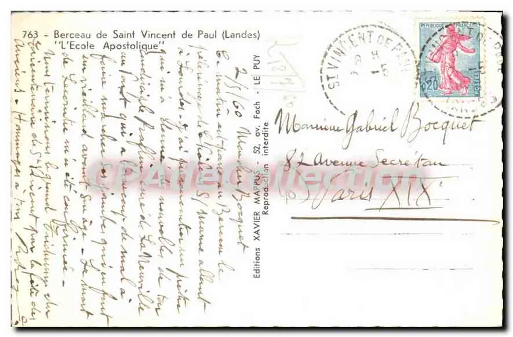 Schloss Berceau von Saint Vincent de Paul — Editions Matyus, Nr. 763 - Rückseite