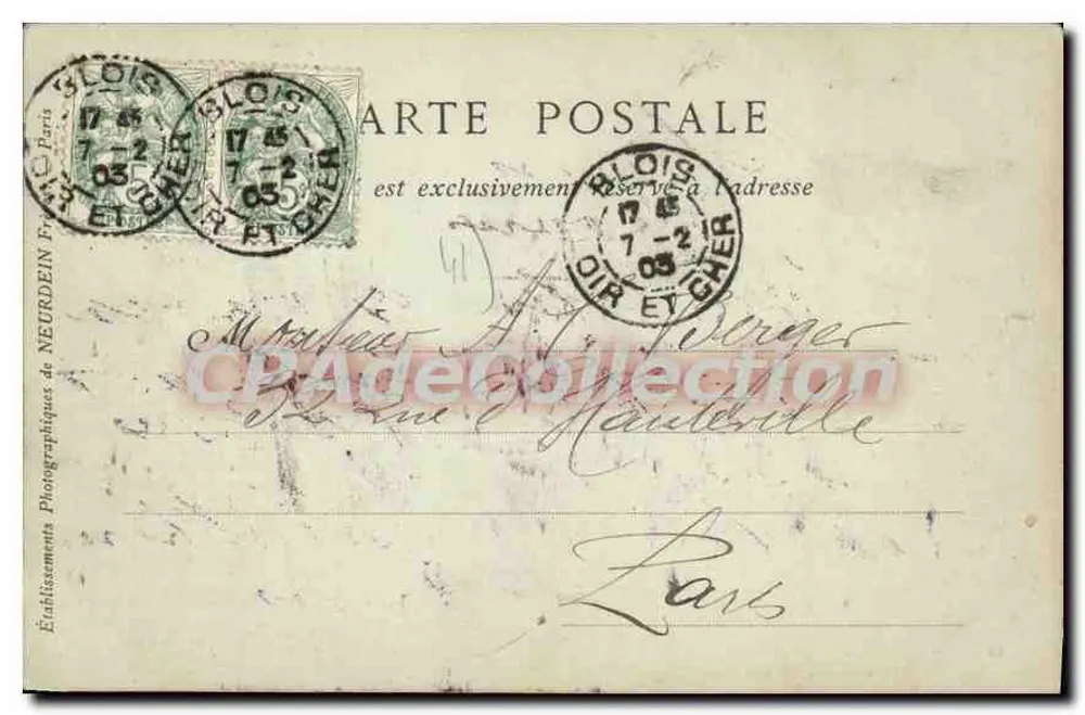 Blois — Rua Denis Papin — G. H. Fot. - Verso
