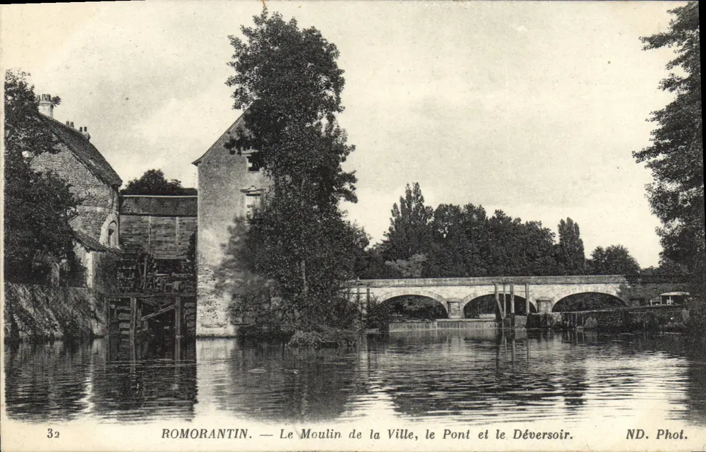 Romorantin — Le Moulin de la Ville, le Pont et le Déversoir — ND. Phot. - Vorderseite