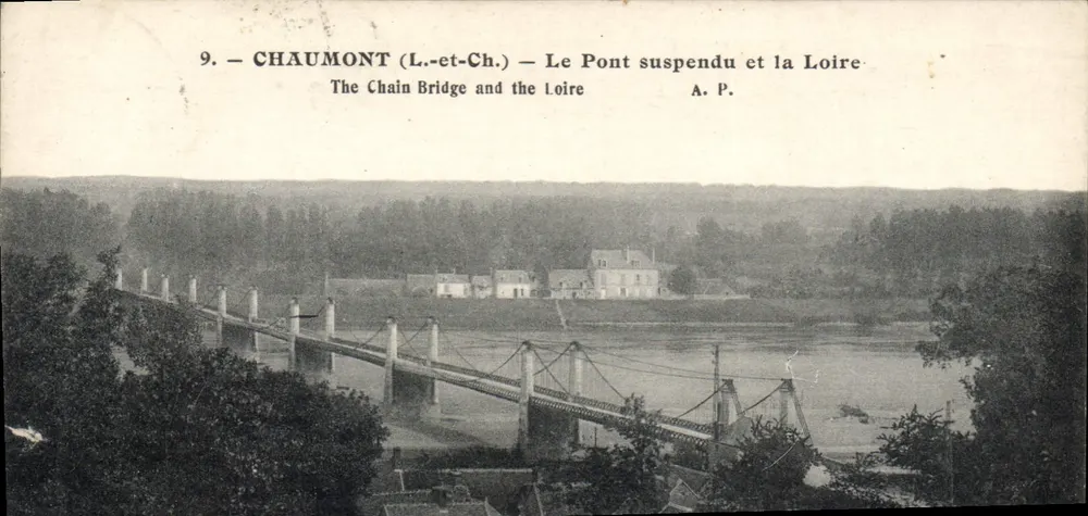 Chaumont (L.-et-Ch.) — El Puente colgante y el Loira — A.P. - Anverso
