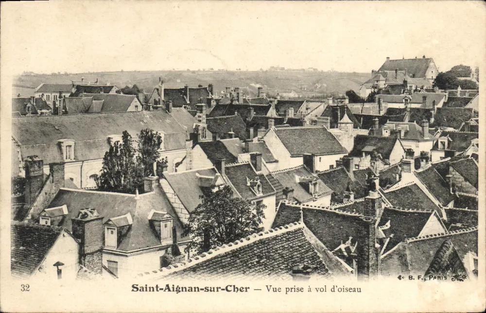Saint-Aignan-sur-Cher — Ansicht aus Vogelperspektive — B. F., Paris, Nr. 32 - Vorderseite