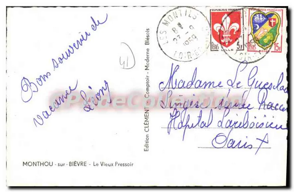 Schloss Montlhé - Montlhé-sur-Bièvre — Edition Clément Comptoir - Rückseite
