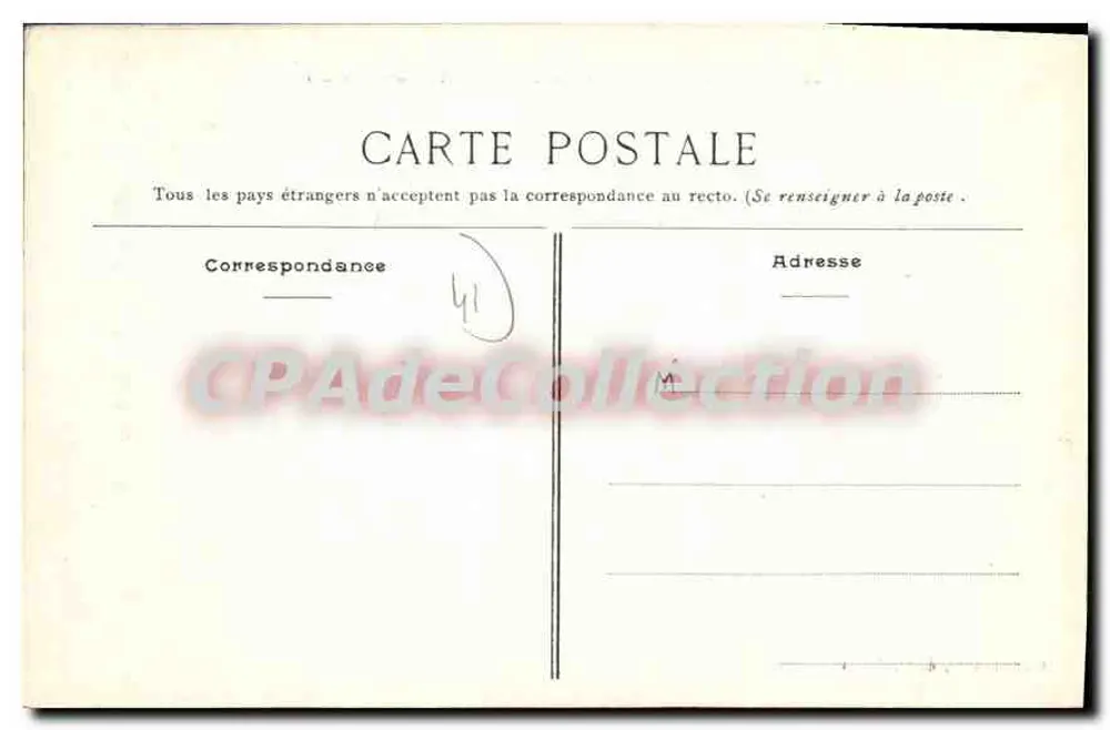 Zamek Moulin — ogólny widok — C. Vannier, wyd., Blois - Rewers