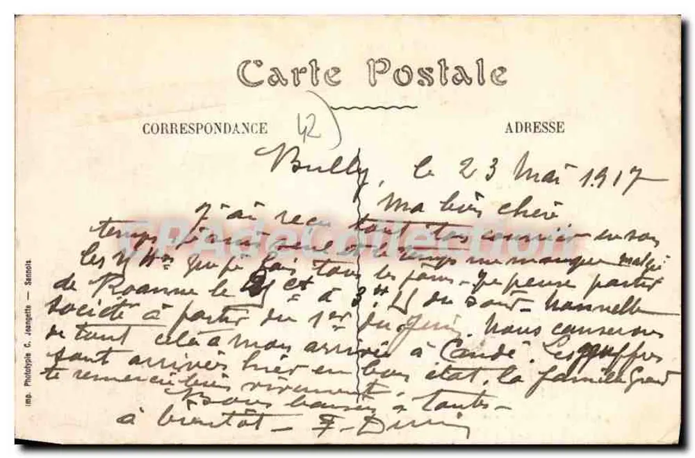 Roanne — Rue Nationale — Edit. spéc. dos Magasins aux Dames de France - Verso