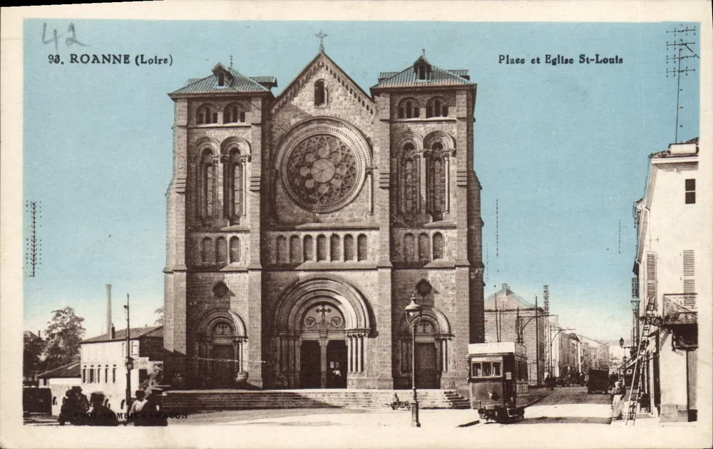 Roanne (Loire) — Platz und Kirche Saint-Louis — Chotemmer & Magon - Vorderseite