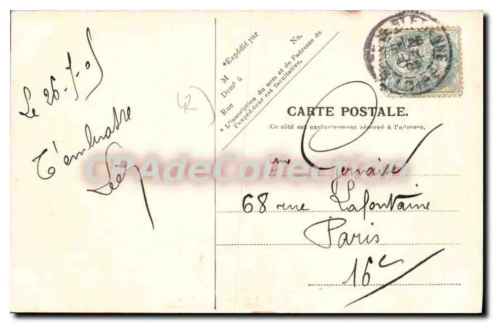 Saint-ÉTIENNE — Cours Fauriel — P. MARCEL Edit., Lyon, No. 27 - Verso