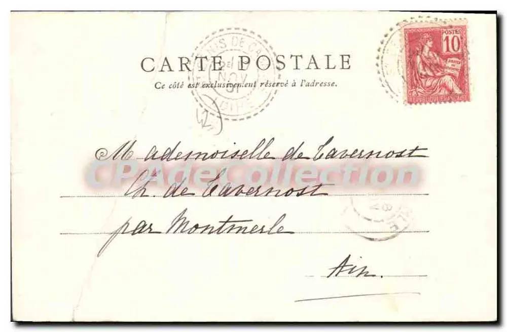 St-Denis de Cabanes in der Nähe von Charlieu (Loire) — Eingang zum Schloss Gâtelier — Verlag Victor Battiste, Nr. 417 - Rückseite