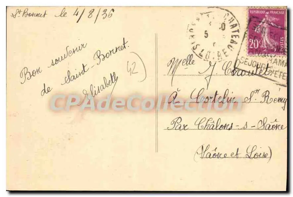 SAINT-BONNET-LE-CHATEAU (Loire) — Vista geral — Coll. Chapuis - Verso