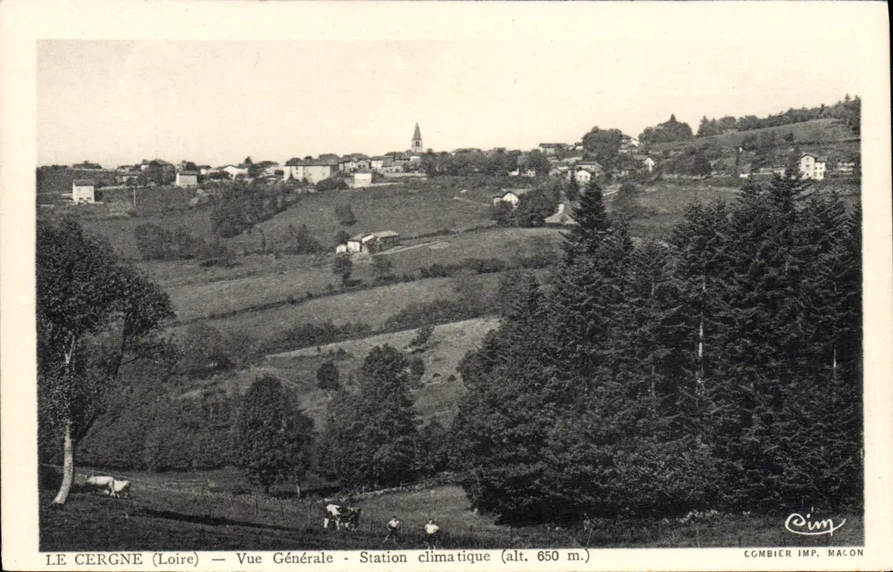 Le Cergne (Loire) — Allgemeiner Blick — Klimastation (Höhe 650 m.) — Combier Imp. Macon - Vorderseite