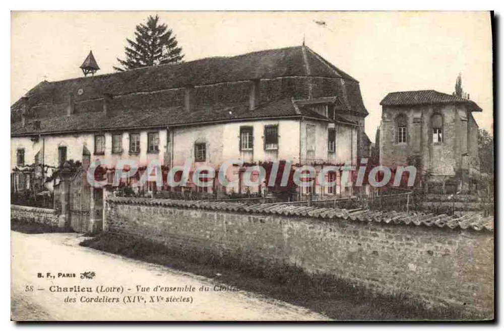 Charlieu (Loire) — Vista geral do Claustro dos Cordeliers (séculos XIV e XV) — B. F., PARIS, n° 58 - Frente