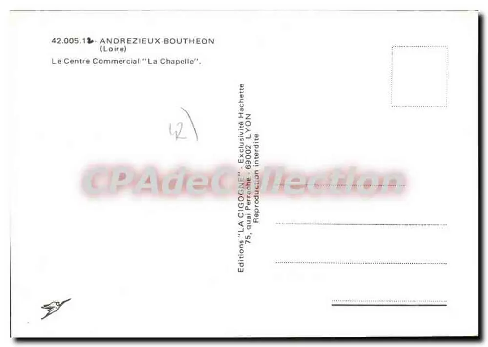 Einkaufszentrum 'La Chapelle' — Andrézieux-Bouthéon (Loire) — Editions 'La Cigogne' - Rückseite