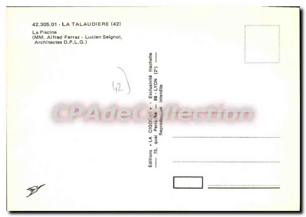 A Piscina de La Talaudière — 42.305.01 — Edições LA CIGOGNE - Verso