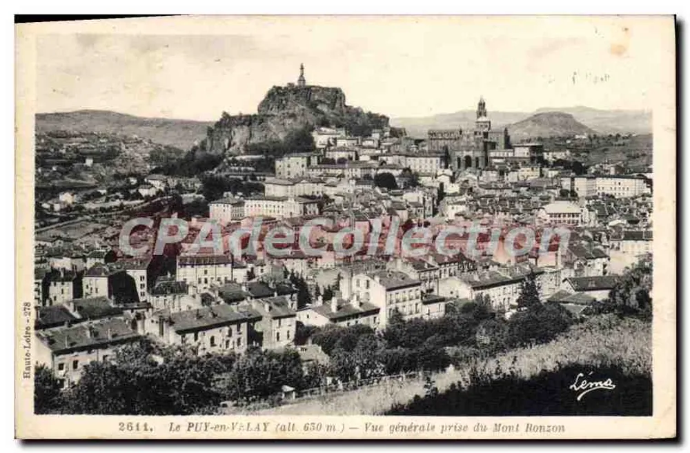 Le PUY-en-VELAY (Höhe 650 m.) — Allgemeiner Blick vom Mont Ronzon — Haute-Loire, Nr. 2611 - Vorderseite