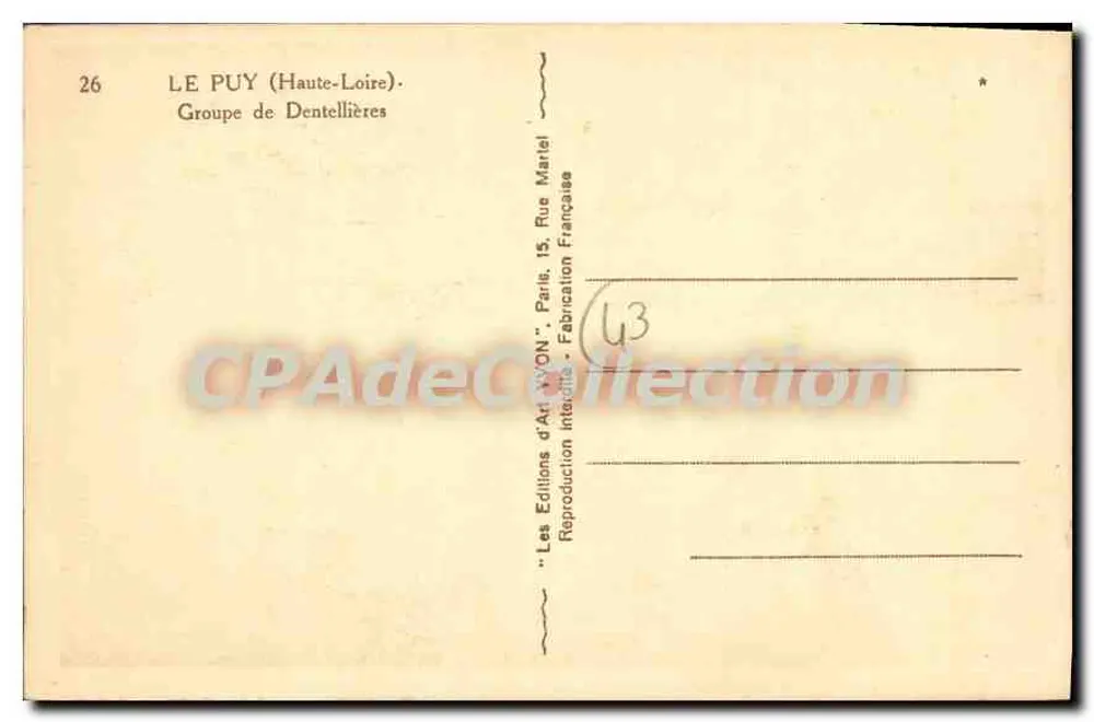 Groupe de Dentellières — Le Puy (Haute-Loire) — Les Éditions d'Art YVON - Verso