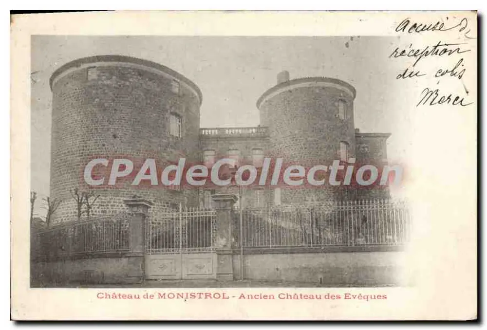 Schloss MONISTROL - Ehemaliges Schloss der Bischöfe — Vintage Postcard/Antike Ansichtskarte - Vorderseite