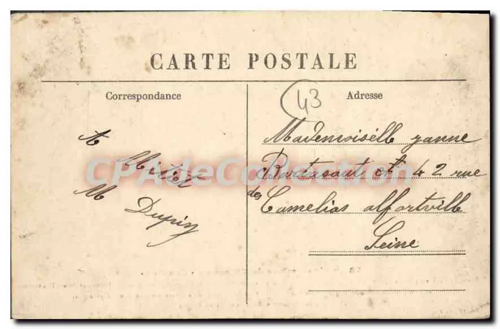 Dorfversammlung oder 'Couvige' — Le Puy — M. B. - Rückseite