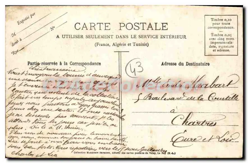 La Bourrée — nationale Tanz in Auvergne und Velay — Cliché M. H. Rapzod, Interd. - Rückseite