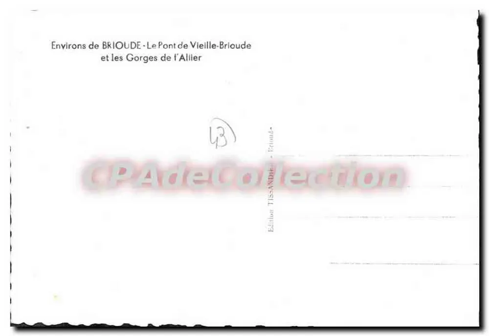 Um BRIOUDE - Die Brücke von Vieille-Brioude und die Schluchten der Allier — Edition TISSA-Brioude, n°13 - Rückseite