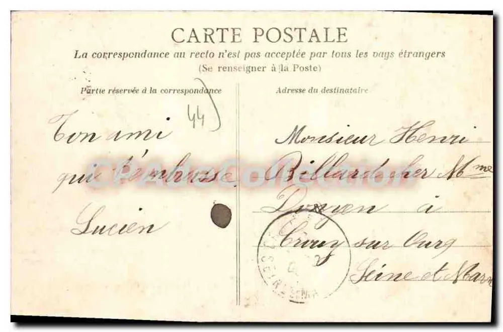 La Baule (Loire-Inf) — Avenida da Concorde — Héliotypie Dugas et Cie, Nantes, n° L-I 884 - Verso