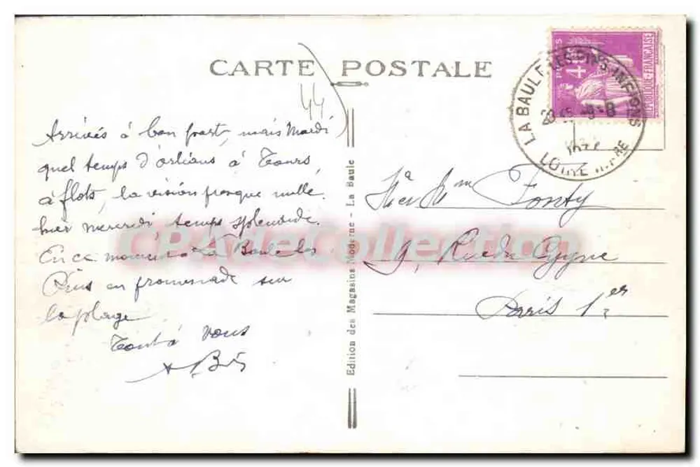 La Baule-sur-Mer (Loire-Inf) — Die Strandpromenade vor Adriana — Edition der Magasins La Baule - Rückseite