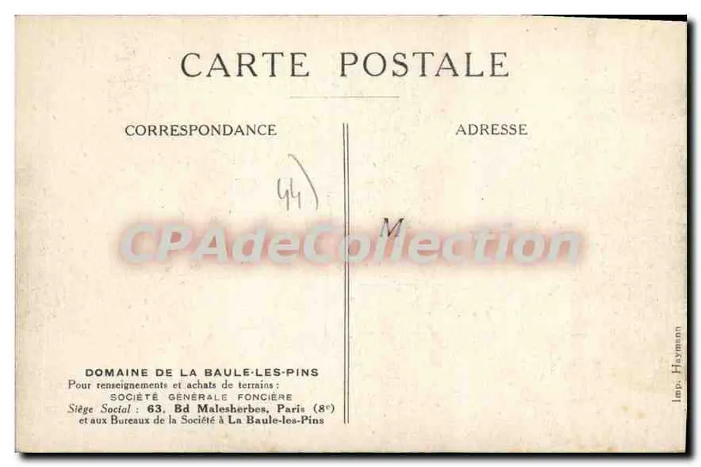 La Baule-les-Pins — Uma Villa Normanda — Sociedade Geral Imobiliária - Verso