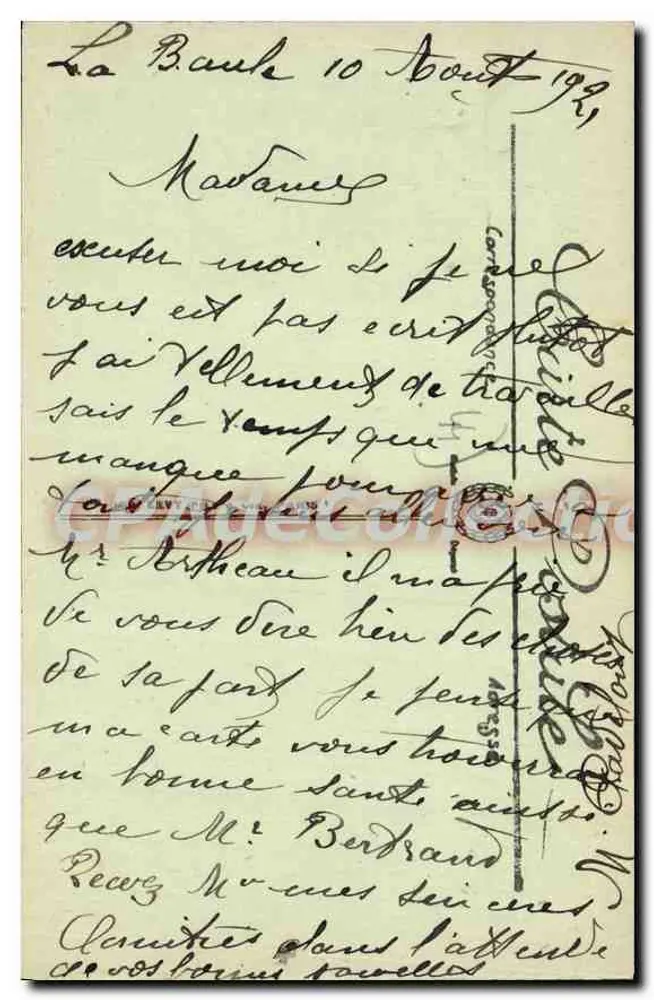 La Baule — O Boulevard Hennecart — LL. — n°20 - Verso