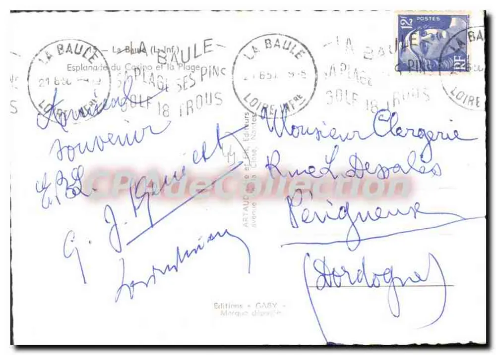 La Baule — Strand und Casino — Editions Gaby - Rückseite