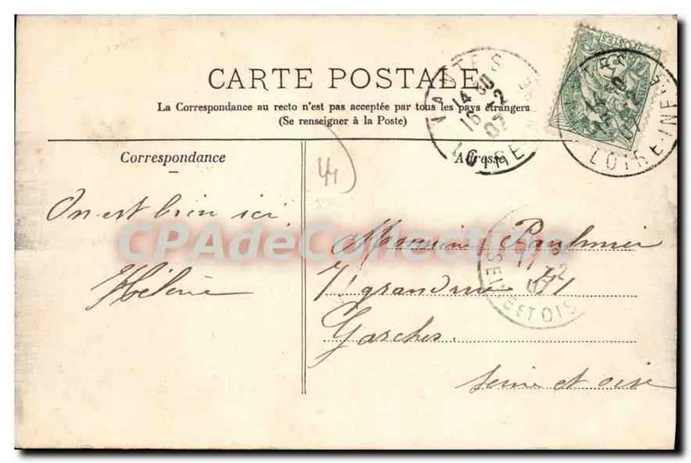 Nantes - A Loire em Ste-Anne — Simi-Aquarelle, n°29, Coleção J. Nozais, Nantes - Verso