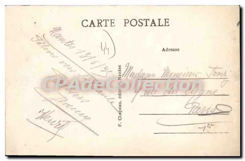 NANTES — Panorama in Richtung Kirchen, vom Transbordeur aus — F. Charpeau, Verlag Nantes, n°86 - Rückseite