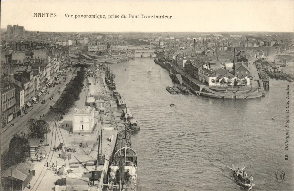 NANTES — Panoramablick, aufgenommen vom Pont Transbordeur — Heitolyppie Dugas et Cie, Nantes, n°50 - Vorderseite
