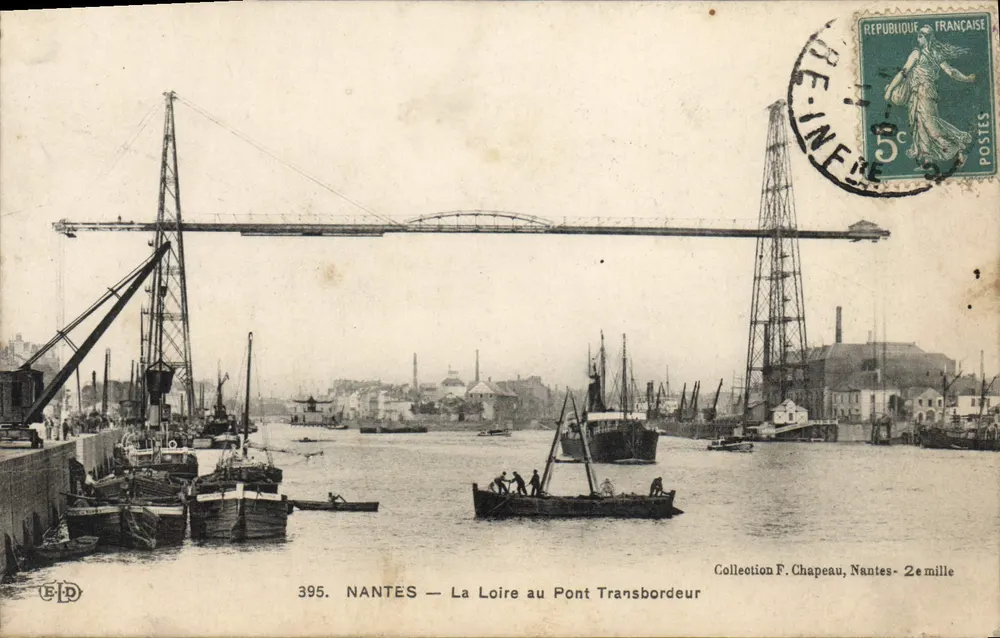 NANTES — Die Loire am Pont Transbordeur — Verlag F. Chapeau, Nantes, 2. Jahrtausend - Vorderseite