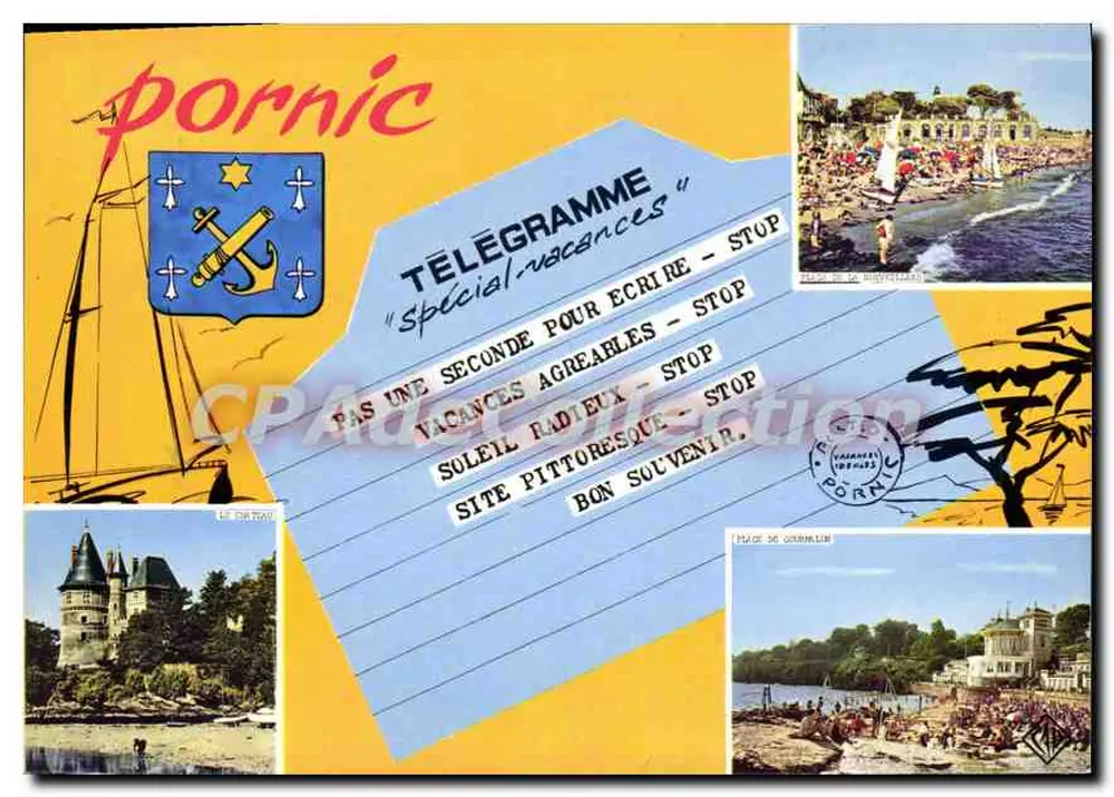 Pornic — Telegrama de férias — editor Elnacap - Frente